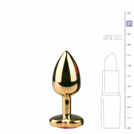 Buttplug Met Hartvormige Kristalsteen | Aluminium Voor Extra Sensatie