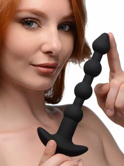 BANG! - 28X Vibrerende Silicone Anaalkralen met Afstandsbediening - Zwart