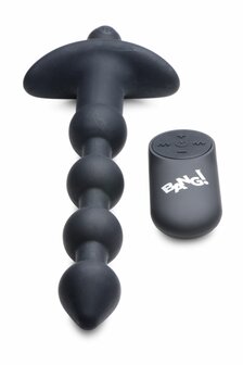 BANG! - 28X Vibrerende Silicone Anaalkralen met Afstandsbediening - Zwart