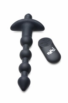 BANG! - 28X Vibrerende Silicone Anaalkralen met Afstandsbediening - Zwart