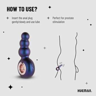 Hueman - Outer Space Vibrerende Buttplug