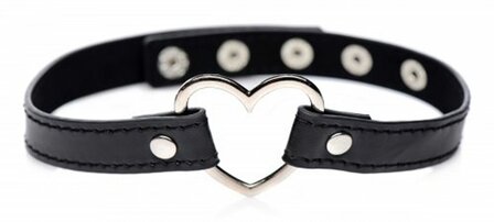 Dark Heart Choker &ndash; Stijlvol BDSM Accessoire met Chroomhart