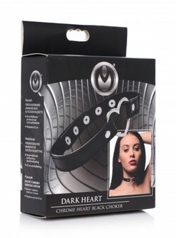 Dark Heart Choker &ndash; Stijlvol BDSM Accessoire met Chroomhart
