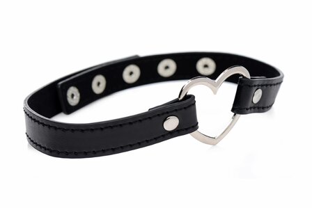 Dark Heart Choker &ndash; Stijlvol BDSM Accessoire met Chroomhart