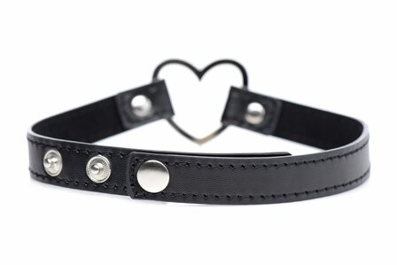 Dark Heart Choker &ndash; Stijlvol BDSM Accessoire met Chroomhart