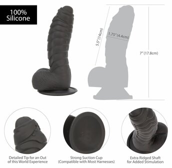 Addiction Ben Dildo Met Zuignap &ndash; 17 cm | Realistische Zwarte Dildo