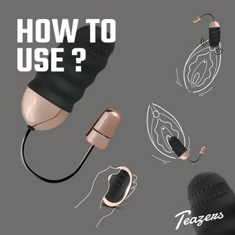Teazers Geribbeld Vibratie-Eitje Met Afstandsbediening