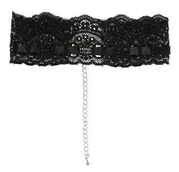 Kanten halsband - Zwart