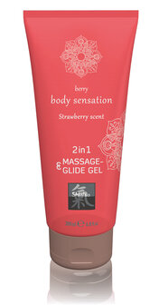 Massage- &amp; Glide Gel 2 in 1 - Aardbei