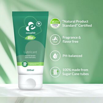 EasyGlide - Bio &amp; Natural Glijmiddel op Waterbasis Geurvrij - 100 ml