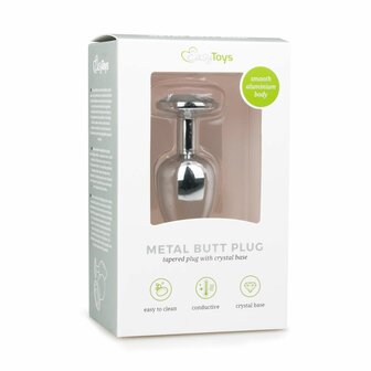 Metalen Buttplug met Zilveren Diamant &ndash; Small | Luxe Aluminium Anaalplug