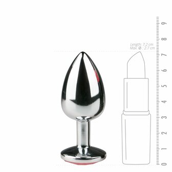 Metalen buttplug Zilver/Roze - S