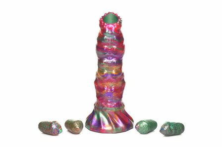 Ovipositor Dildo met Zachte Siliconen Eieren &ndash; Handsfree en Strap-On Compatibel