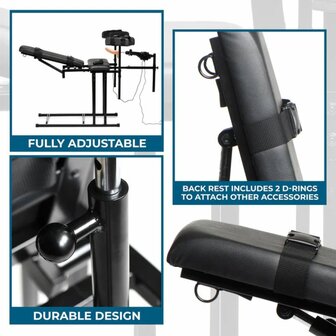 Verstelbare Bondagestoel met Sexmachine &ndash; Luxe Comfort &amp; Stotende Dildo