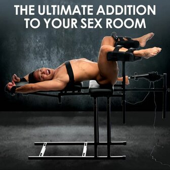 Verstelbare Bondagestoel met Sexmachine &ndash; Luxe Comfort &amp; Stotende Dildo