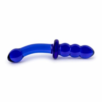 Dubbele Glazen Dildo &ndash; Glad &amp; Ribbelzijde voor Anale Stimulatie