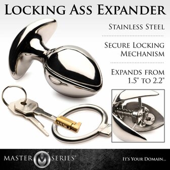 Ass Vault Locking Ass Expander &ndash; Roestvrijstalen Anaal Plug met Slotmechanisme