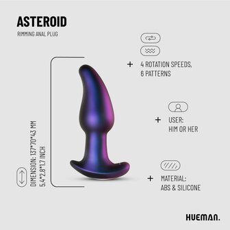 Hueman Asteroid Rimmende Anaal Plug | Intense Prostaatstimulatie &amp; Realistische Rimming Sensatie