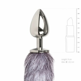Grote Zilverkleurige Buttplug met Vossenstaart | Sensueel &amp; Elegant