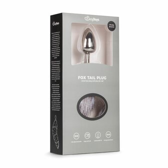 Grote Zilverkleurige Buttplug met Vossenstaart | Sensueel &amp; Elegant