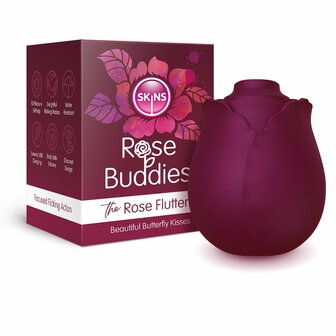 Skins Rose Buddies &ndash; The Rose Flutterz Vibrator | Krachtige Clitoris Stimulator in Roosvorm