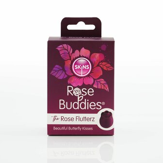 Skins Rose Buddies &ndash; The Rose Flutterz Vibrator | Krachtige Clitoris Stimulator in Roosvorm
