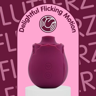 Skins Rose Buddies &ndash; The Rose Flutterz Vibrator | Krachtige Clitoris Stimulator in Roosvorm