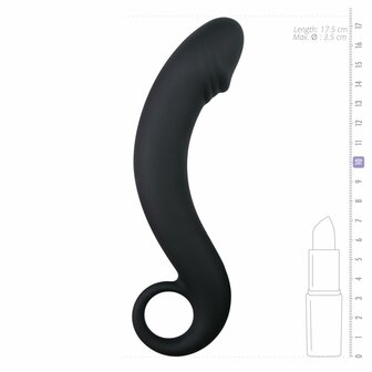 Zwarte Siliconen Prostaat Dildo