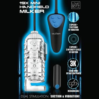 Mini Handheld Melker &ndash; Krachtige Zuigende Masturbator met Vibratie