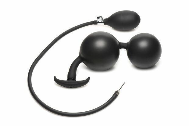 Opblaasbare Siliconen Anaal Plug - Zwart