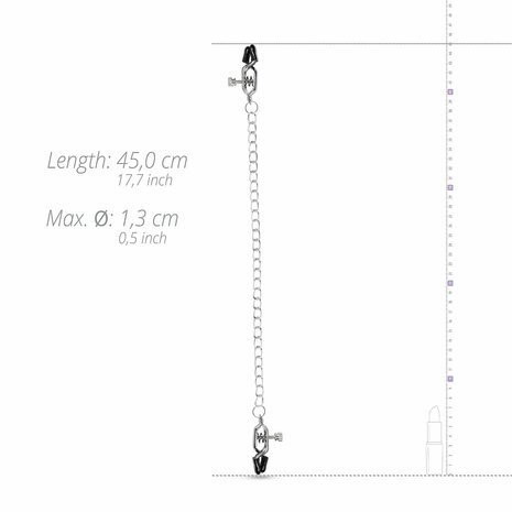 Stoere Metalen Tepelklemmen met Ketting – Verstelbaar & Intens