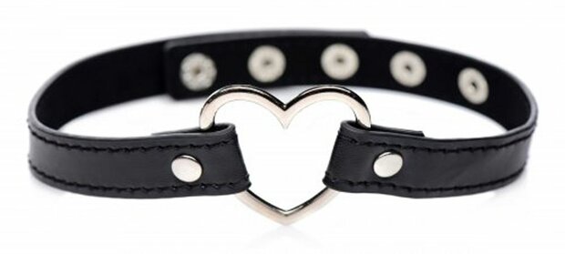 Dark Heart Choker – Stijlvol BDSM Accessoire met Chroomhart