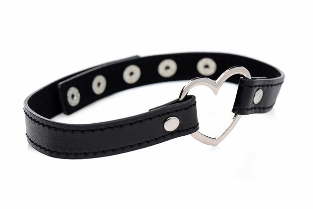Dark Heart Choker – Stijlvol BDSM Accessoire met Chroomhart