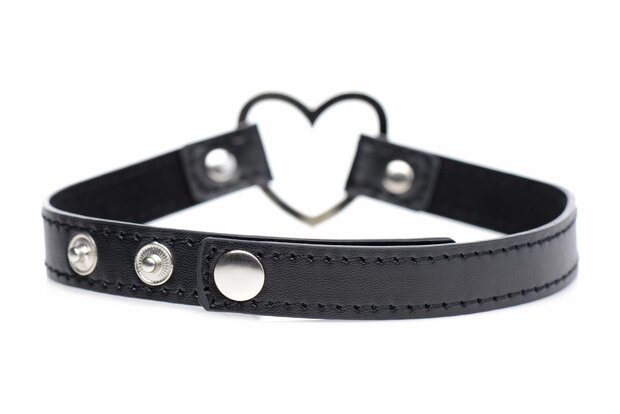 Dark Heart Choker – Stijlvol BDSM Accessoire met Chroomhart