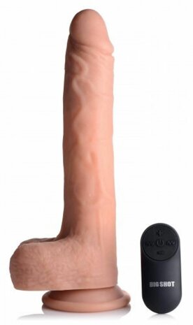 Vibrerende & Stotende Realistische XL Dildo met Zuignap &ndash; 16,5 cm