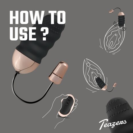 Teazers Geribbeld Vibratie-Eitje Met Afstandsbediening