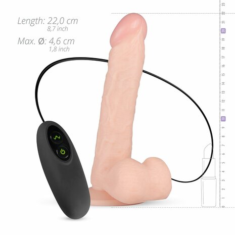 Lewis Realistische Vibrator 22 cm – Levensecht Design met 10 Vibratiestanden | Real Fantasy