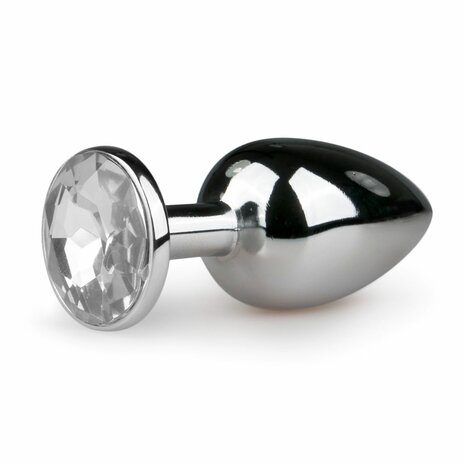 Metalen Buttplug met Zilveren Diamant – Small | Luxe Aluminium Anaalplug
