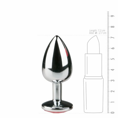 Metalen buttplug Zilver/Roze - S