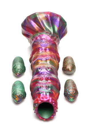 Ovipositor Dildo met Zachte Siliconen Eieren – Handsfree en Strap-On Compatibel