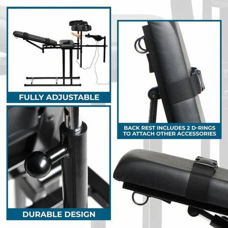 Verstelbare Bondagestoel met Sexmachine – Luxe Comfort & Stotende Dildo