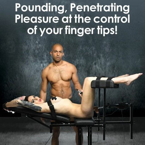 Verstelbare Bondagestoel met Sexmachine – Luxe Comfort & Stotende Dildo