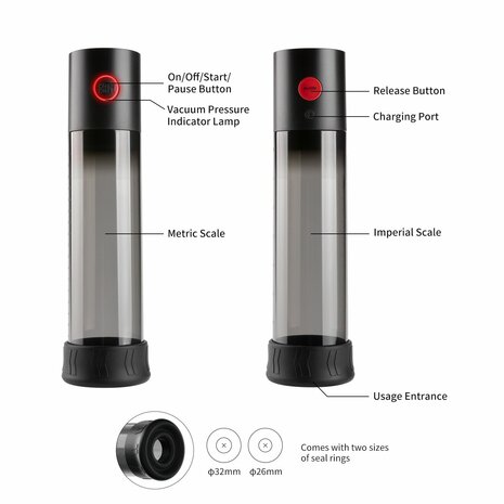 Macho Work 1 Penispomp – Automatisch, Oplaadbaar & Transparant