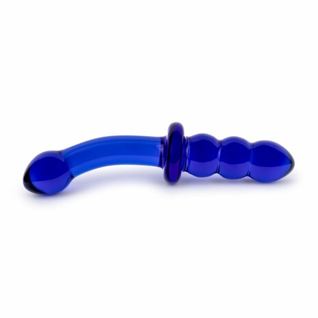 Dubbele Glazen Dildo &ndash; Glad & Ribbelzijde voor Anale Stimulatie
