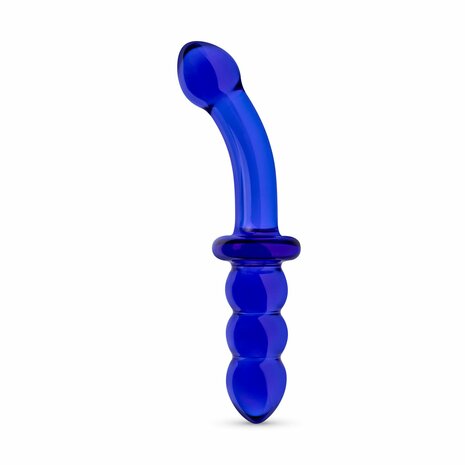 Dubbele Glazen Dildo &ndash; Glad & Ribbelzijde voor Anale Stimulatie