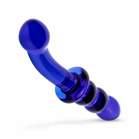 Dubbele Glazen Dildo &ndash; Glad & Ribbelzijde voor Anale Stimulatie