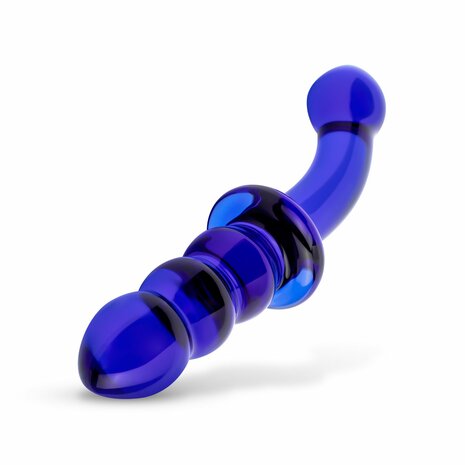 Dubbele Glazen Dildo &ndash; Glad & Ribbelzijde voor Anale Stimulatie