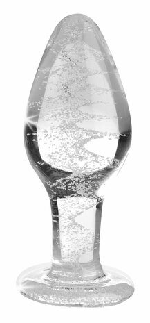 Ervaar een compleet nieuwe dimensie van genot met de Glow-in-the-Dark Anaalplug van Glas Large