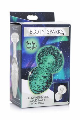 Ervaar een compleet nieuwe dimensie van genot met de Glow-in-the-Dark Anaalplug van Glas Large