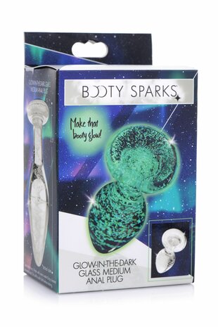 Glow-in-the-Dark Anaalplug van Glas – Medium | Sensueel Lichtspel & Temperature Play